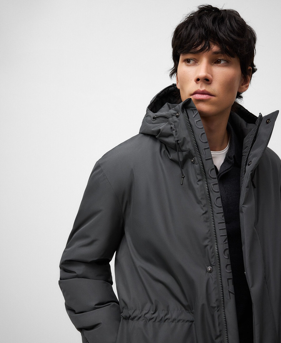padded jacket with hood man