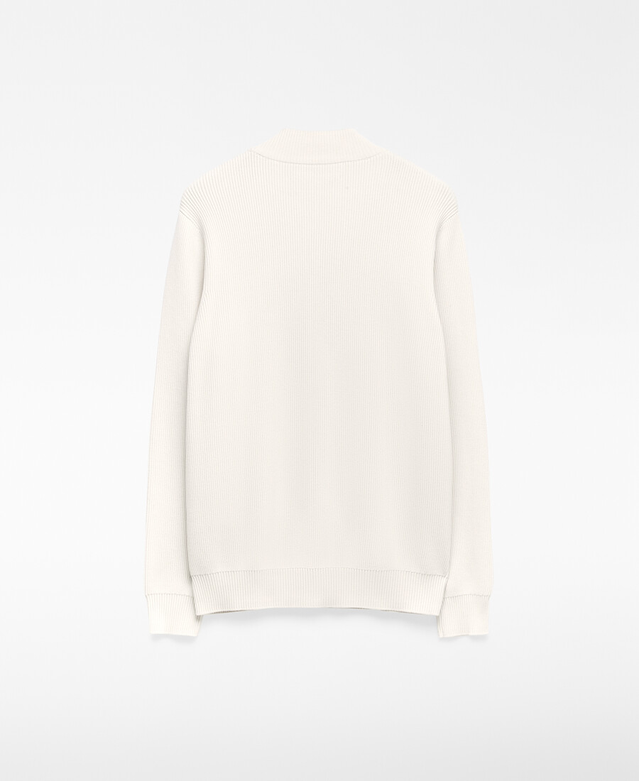 organic cotton ribbed knit cardigan man