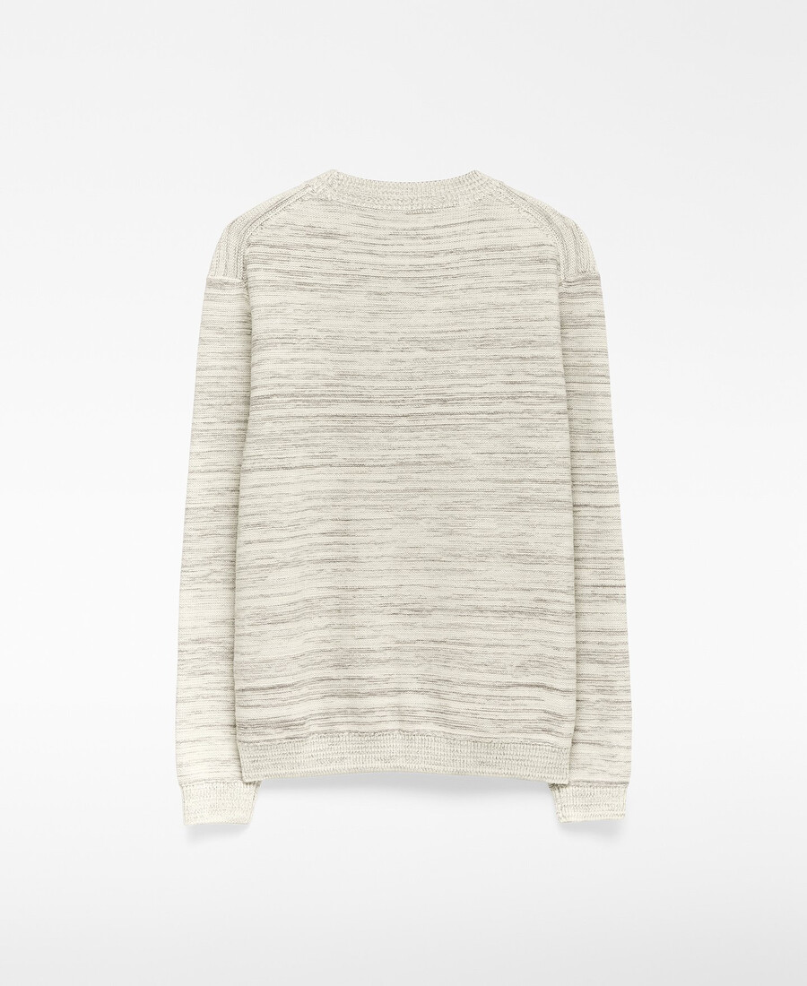 striped melange knit sweater man