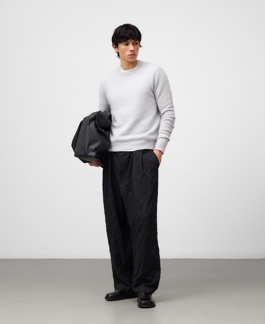 crew collar melange knit sweater man