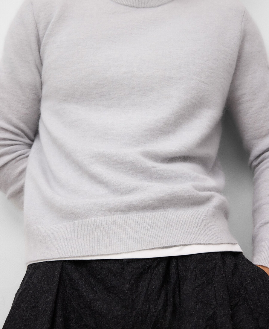 crew collar melange knit sweater man