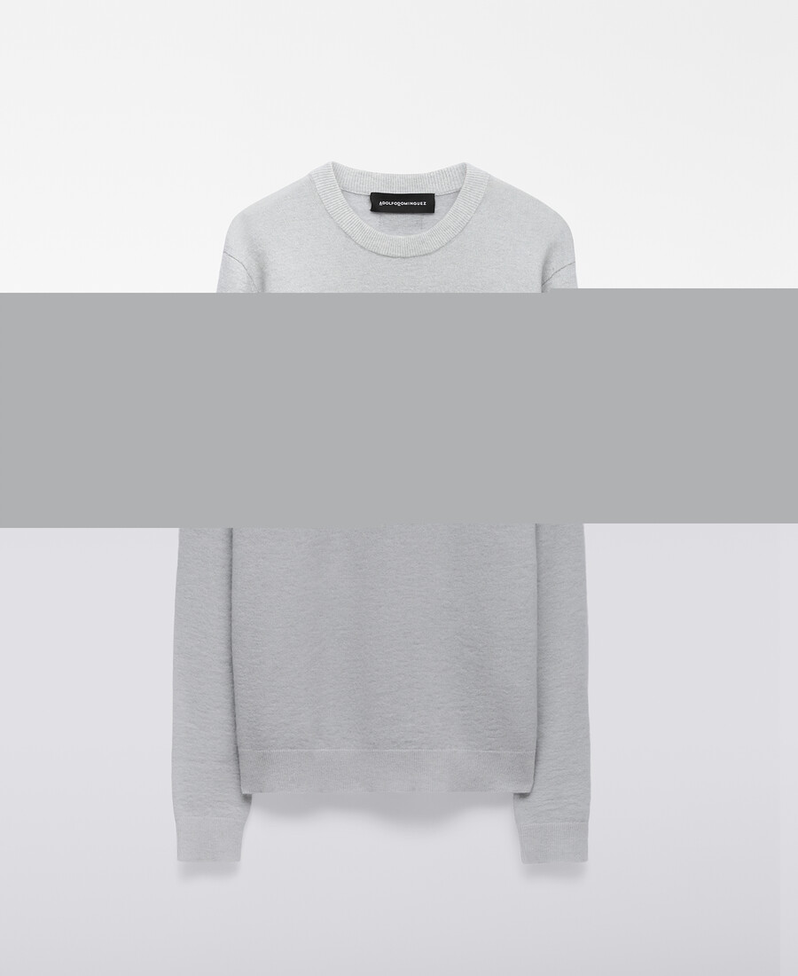 crew collar melange knit sweater man