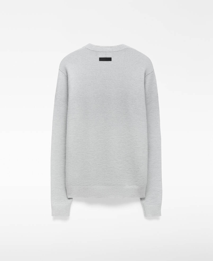 crew collar melange knit sweater man