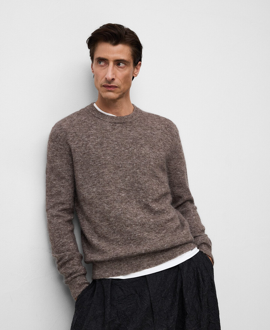 knitted sweater with mohair and wool man