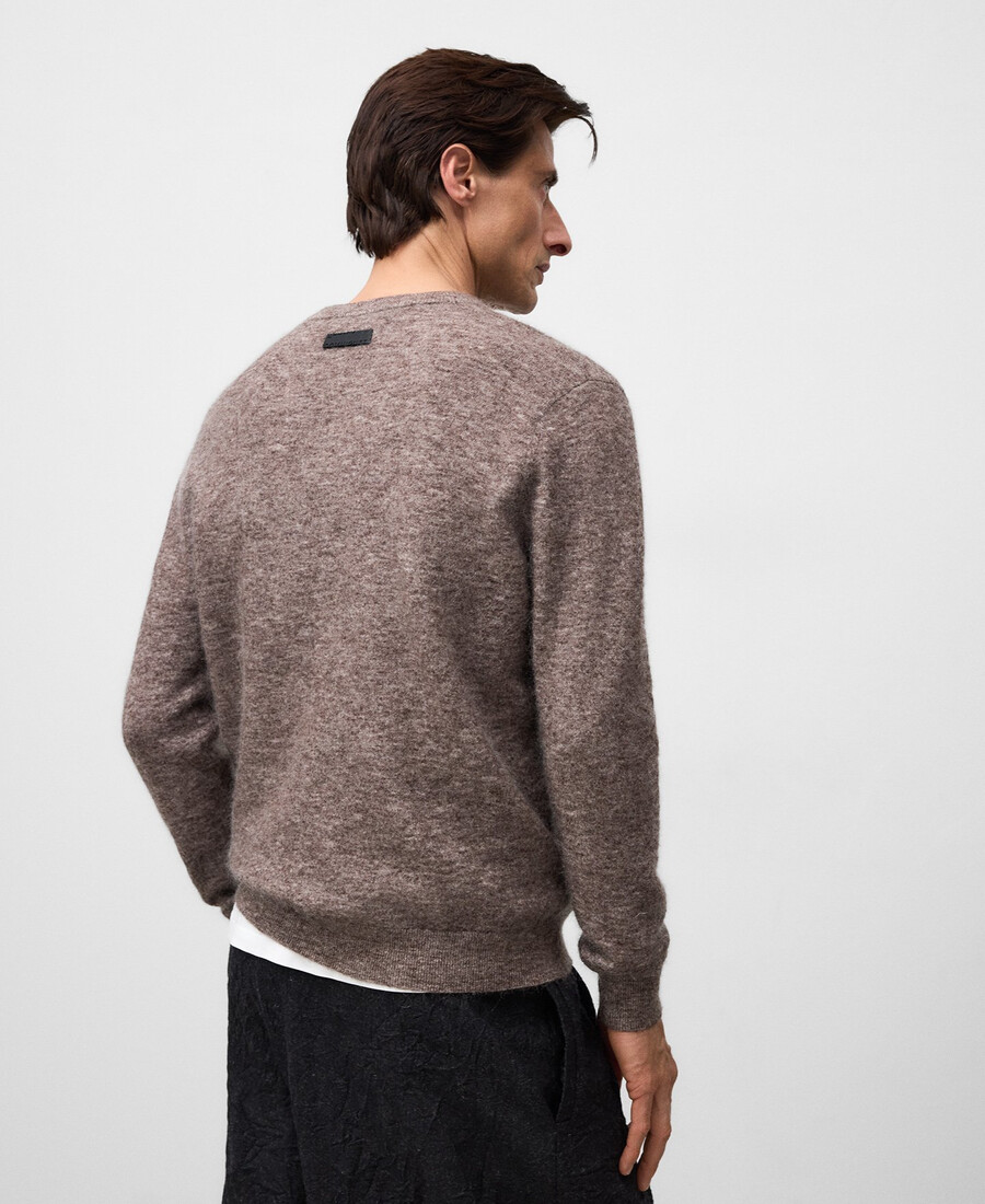knitted sweater with mohair and wool man