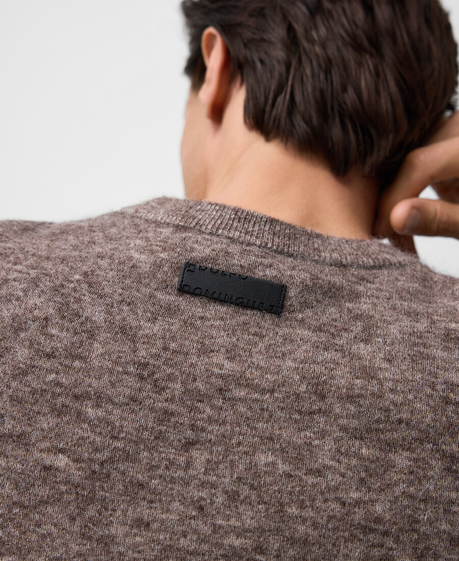 knitted sweater with mohair and wool man