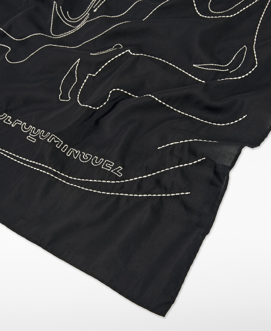 embroidered square scarf woman